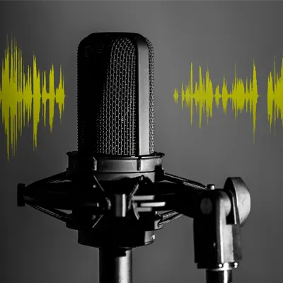 Podcast-microphone-sound-waves